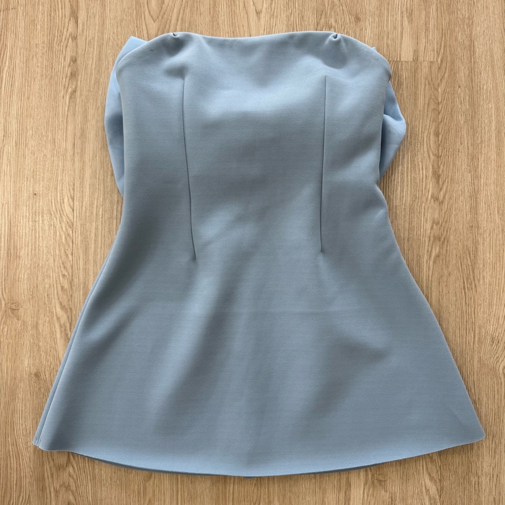 Tojha bow back Blue Strapless Dress nwt - Picture 7 of 9